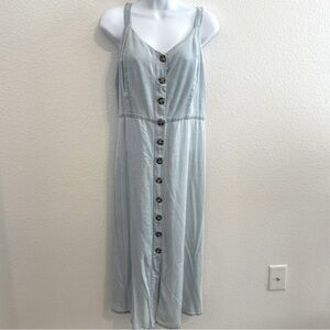 Japna Chambray Sleeveless Spaghetti Strap Sundress Large